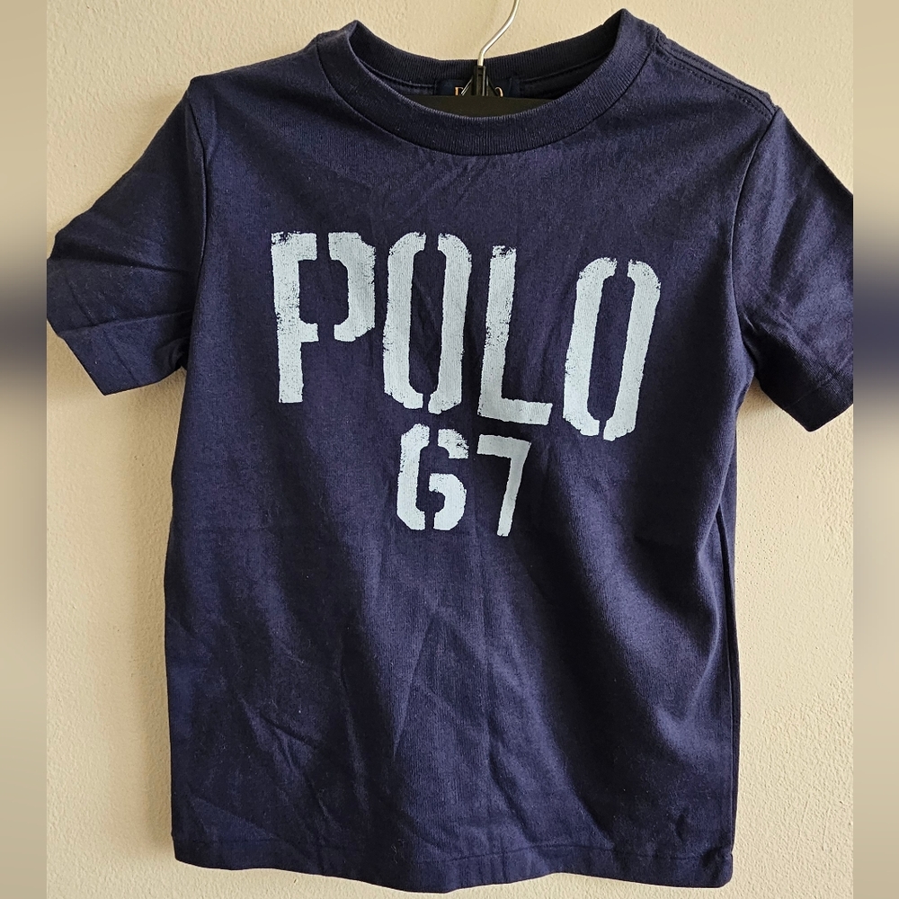 NWT Ralph Lauren Kids Dark Blue Graphic Tee Size 5